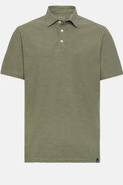 Cotton Crepe Jersey Polo Shirt, Military Green, hi-res