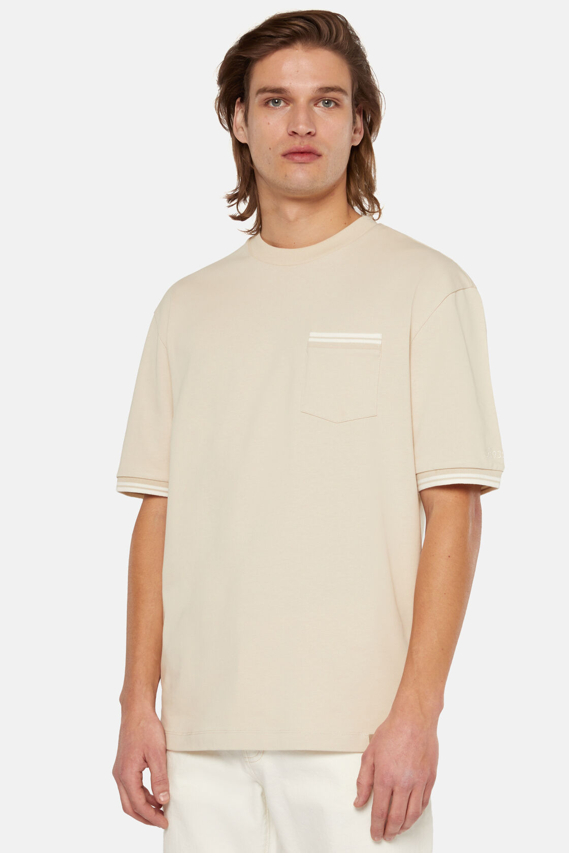 T-Shirt Mistura de Algodão Orgânico, Sand, hi-res