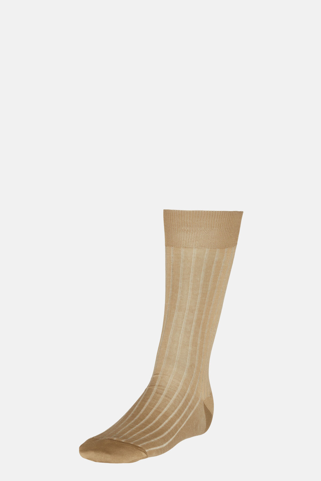 Βαμβακερές μερσεριζέ κάλτσες με πλέξη ριπ, Beige, hi-res