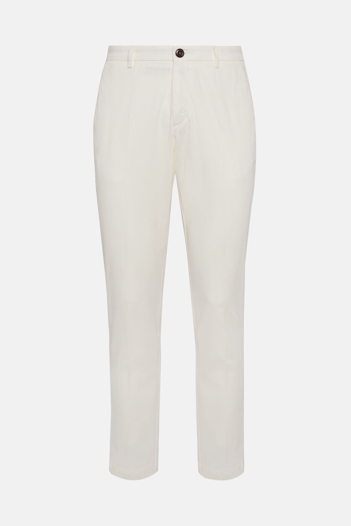 Ελαστικό βαμβακερό παντελόνι, White, hi-res