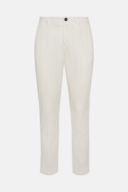 Pantaloni In Cotone Elasticizzato, Bianco, hi-res