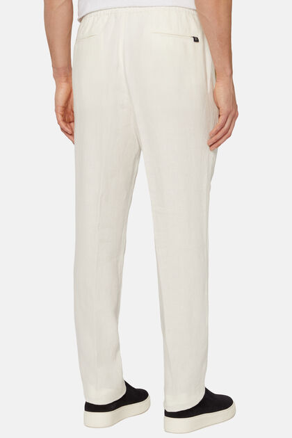 City Linen Trousers, White, hi-res
