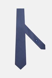 Zijden stropdas met micropatroon, Blue, hi-res