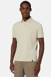 Cotton Piqué Polo Shirt, Beige, hi-res