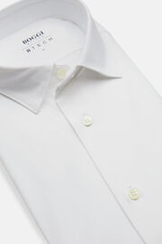 Weißes Slim Fit Hemd Aus Stretch Nylon, Weiß, hi-res