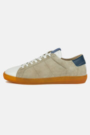 White and Grey Leather Trainers, , hi-res