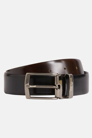 Reversible Glossy Leather Belt, Black - Dark brown, hi-res