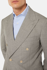 Kétsoros világosszürke csíkos öltöny tiszta gyapjúból, light grey, hi-res