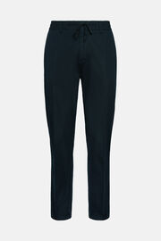 B Tech Stretch Cotton and Nylon Trousers, Navy blue, hi-res