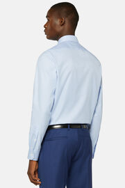 Slim Fit Sky Blue Dobby Cotton Shirt, Light Blu, hi-res