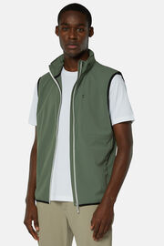 Vest in B Tech Stretch Recycled Nylon, Green, hi-res
