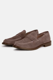Suede Leather Loafers, Sand, hi-res