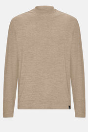 Long-Sleeved Turtle-neck T-Shirt in Technical Fabric, Grey, hi-res