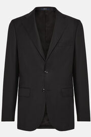 Charcoal Grey Super 130 Wool Jacket, Charcoal, hi-res