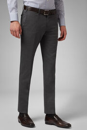 Slim Fit Stretch Wool Trousers, Medium grey, hi-res