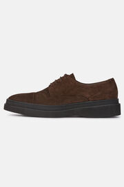 Suede Leather Derby Shoes, Brown, hi-res