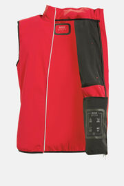 B Tech Stretch Recycled Nylon Waistcoat, Red, hi-res