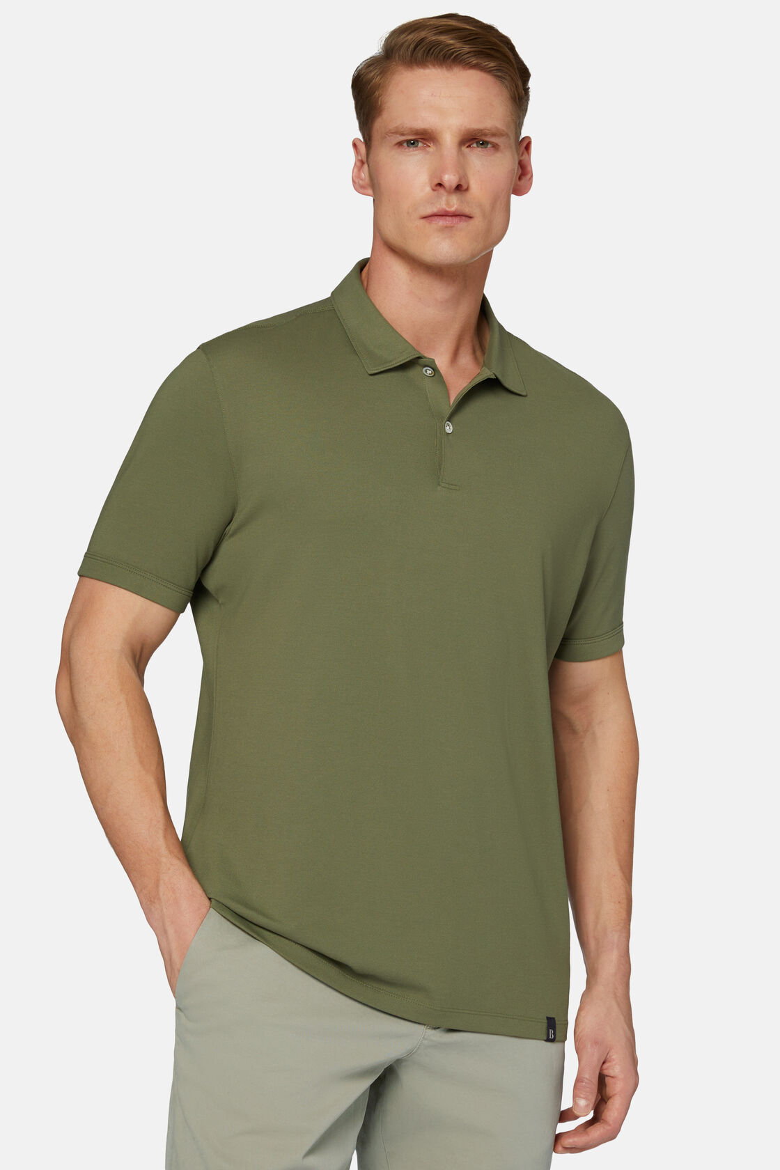 Tavaszi piké pólóing nagy teljesítményű anyagból, Military Green, hi-res