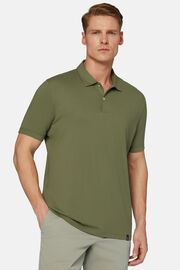 Camisa polo Spring em piqué de alto desempenho, Military Green, hi-res