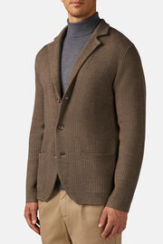 Dove Grey Merino Wool Single-Breasted Jacket, Taupe, hi-res