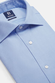 Błękitna koszula z bawełny dobby, fason klasyczny, Light Blu, hi-res