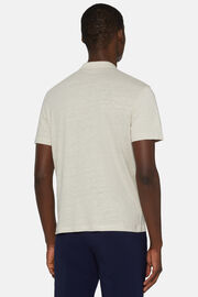 T-shirt van Stretch Linnen Jersey, Sand, hi-res