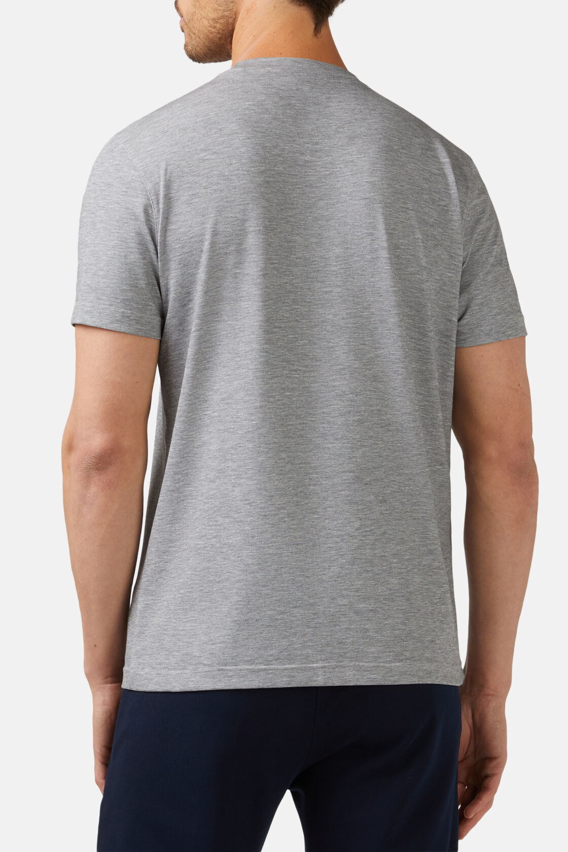 T-Shirt in Cotton, Nylon & Tencel, Grey, hi-res