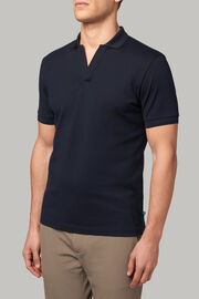 Polo shirt in sustainable performance pique, Navy blue, hi-res