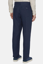 Linen Trousers, Navy blue, hi-res