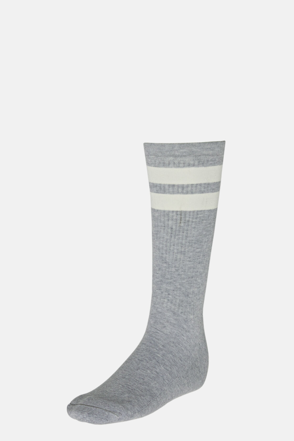 Sokken met dubbele strepen van katoenmix, Grey, hi-res