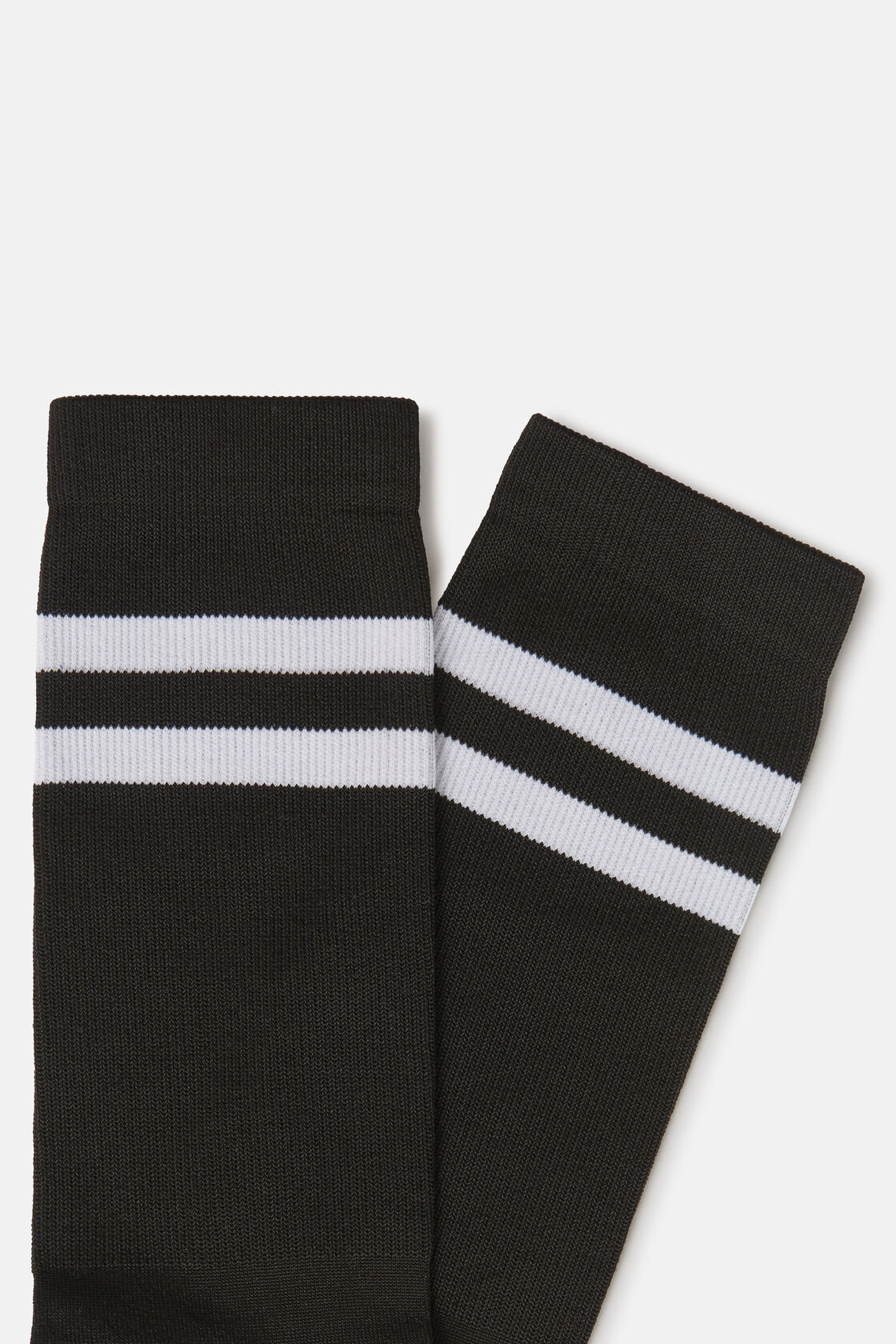 Calcetines deportivos de hilo técnico, Negro - Blanco, hi-res