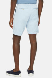 Stretch Cotton Summer Bermuda Shorts, Light Blu, hi-res