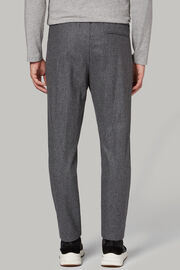 Regular fit pinstripe flannel trousers, Dark Grey, hi-res