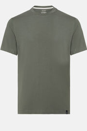 T-Shirt in Sustainable Performance Pique, Military Green, hi-res