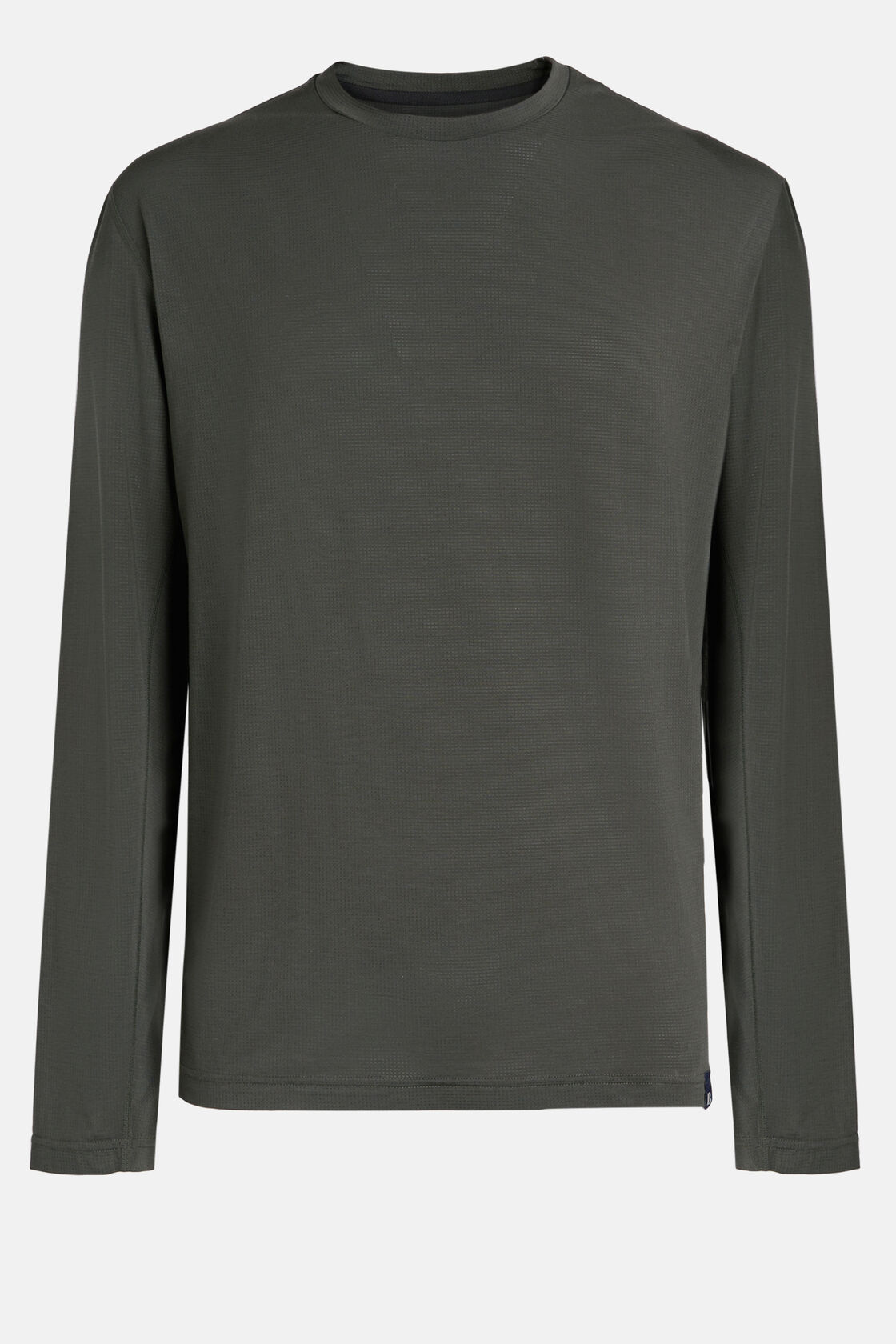 T-Shirt In Modal Carbon Elasticizzato Manica Lunga, , hi-res