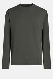 T-Shirt In Modal Carbon Elasticizzato Manica Lunga, , hi-res
