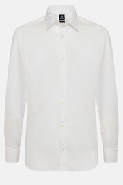 Biała koszula z bawełny pinpoint, fason wyszczuplony, White, hi-res