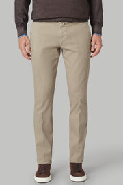 Cotton structured tencel trousers, Sand, hi-res