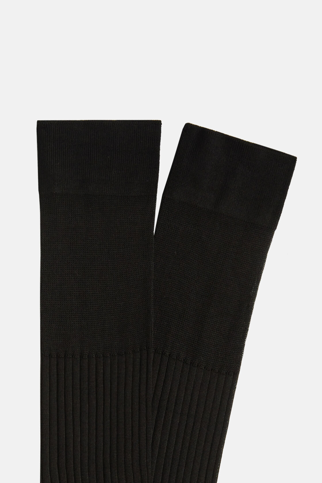 Ribbed Cotton Socks, Black, hi-res