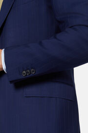 Tengerészkék, hajszálcsíkos mintájú öltöny Super 130 tiszta gyapjúból, Royal blue, hi-res