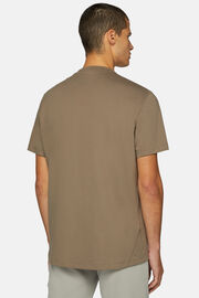 T-Shirt in Sustainable Performance Pique, Brown, hi-res
