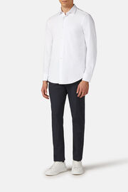 Slim Fit Stretch Nylon Piqué Polo Shirt, White, hi-res