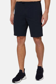 B Tech Stretch Nylon Bermuda Shorts, Navy blue, hi-res