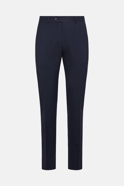 Trousers in Travel Wool, Blue, hi-res