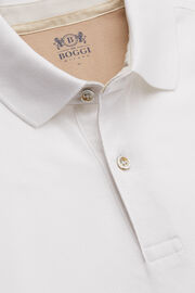 Regular fit cotton pique polo shirt, White, hi-res