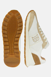 White Sustainable Fabric Trainers, Sand, hi-res