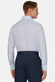 Σιέλ λινό πουκάμισο κανονικής εφαρμογής., Light Blue, hi-res