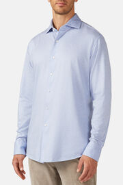 Camisa Estilo Polo De Punto Jersey De Algodón Corte Regular, Azul claro, hi-res