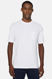 T-Shirt In Cotone Nylon, Bianco, hi-res