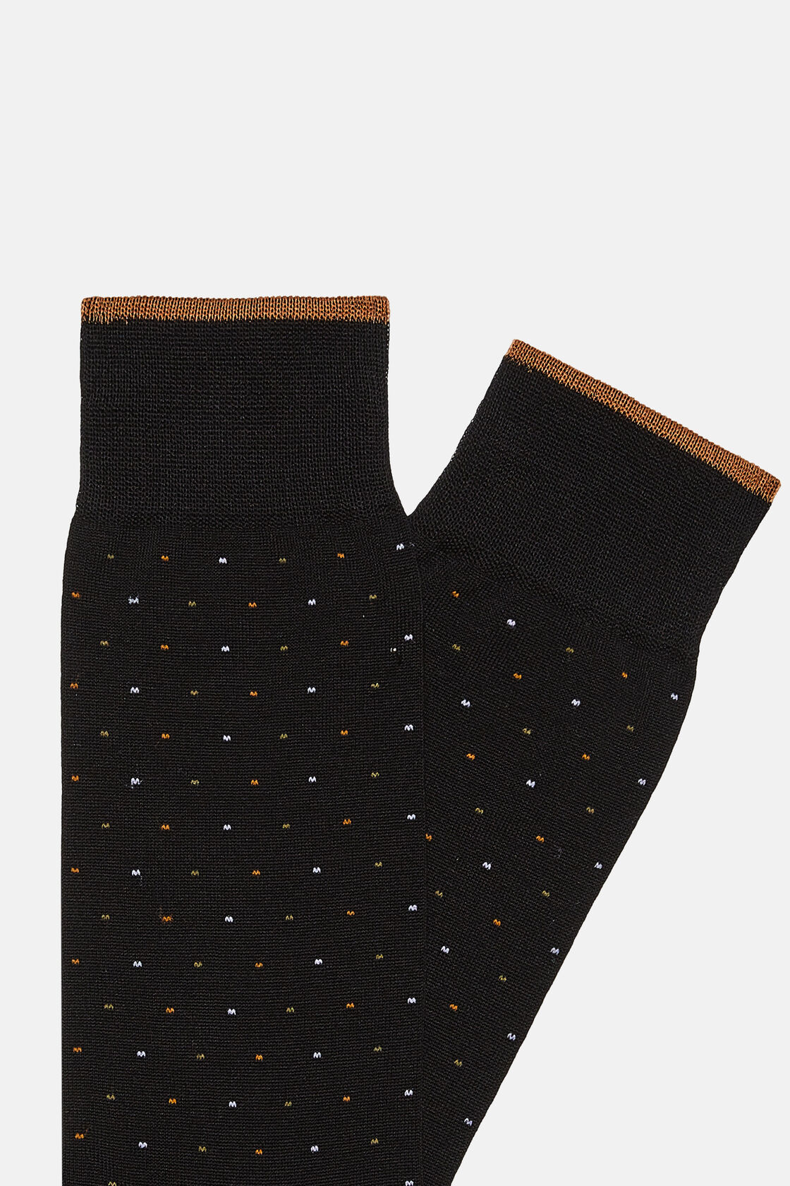 Socken mit Mikropunktemuster aus Baumwolle, Schwarz, hi-res